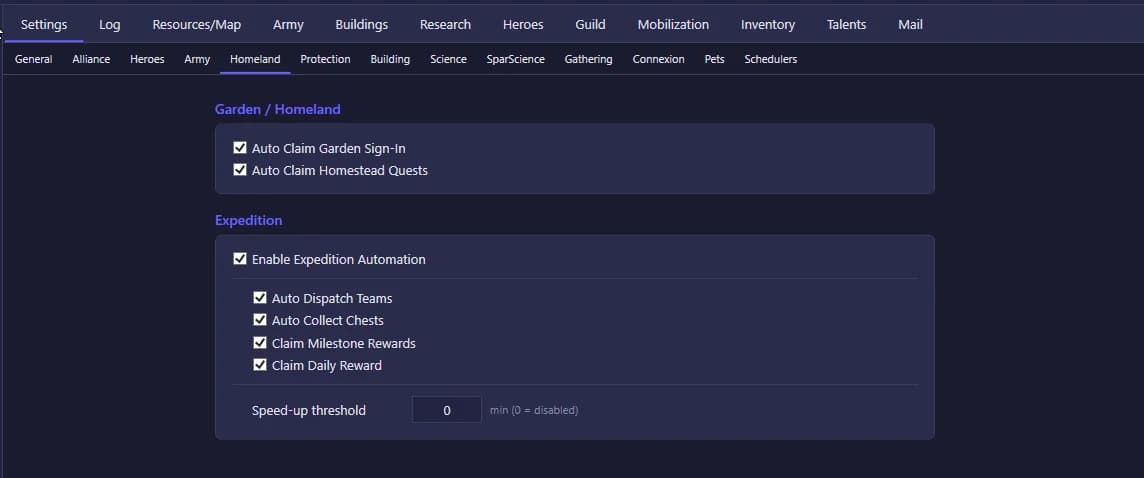 Homeland — expedition dispatch & garden automation